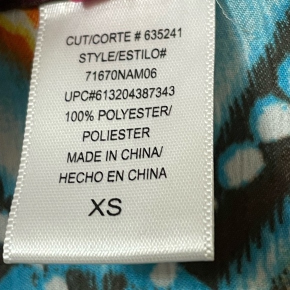 Y2k tribal beat embellished yoke multi color chevron print tank playful size XS - Picture 5 of 9